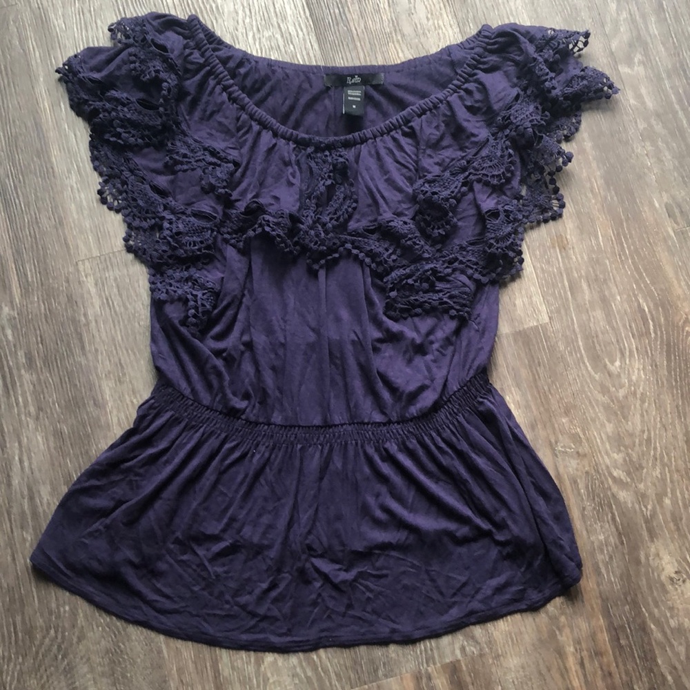 Women’s Rain Ruffle Off Shoulder Blouse Sz M